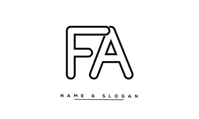 FA, AF Abstract Letters Logo Monogram
