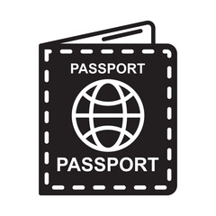 Passport icon or logo isolated sign symbol vector illustration - high-quality black style vector icons