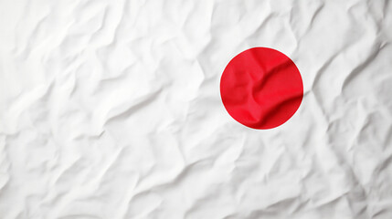 Wrinkled Japanese Flag: A close-up shot of the Japanese flag, featuring a vibrant red circle on a crisp white background, with a textured, wrinkled surface.