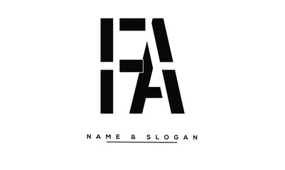 Obraz premium FA, AF Abstract Letters Logo Monogram