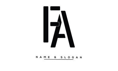 FA, AF Abstract Letters Logo Monogram