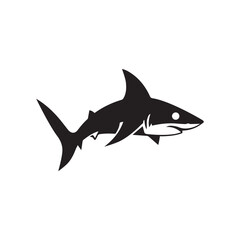 Fototapeta premium Creative Minimalist Shark Logo Design Silhouette Vector Illustration