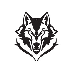 Fototapeta premium Creative Minimalist Wolf Head Logo Design Silhouette Vector Illustration