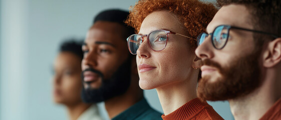 Innovative professionals in focus with diverse teamwork multicultural to adaptability concept