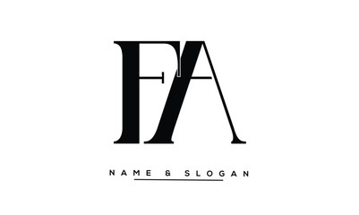 FA, AF Abstract Letters Logo Monogram