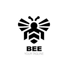Bee Logo. Bee Logo Design. Bee Logo Brand. Bee Logo Vector Design Isolated on White Background