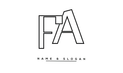 FA, AF Abstract Letters Logo Monogram