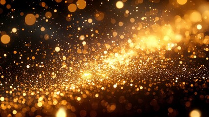 Golden Glitter: Sparkling Lights, Shimmering Texture Background for Festive Designs