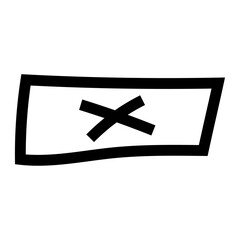 Fototapeta premium Ticks and marks for checkboxes and checklists. Vector hand drawn element icon, approving or voting, confirmation or positive answer yes. Pencil, charcoal or ink symbols of check list square frame