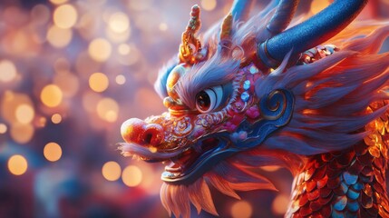 Ornate Chinese Dragon Festive Celebration Display