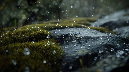 Fototapeta premium Moss in the forest, little plants