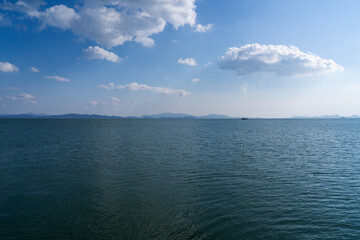 calm sea with islands on a sunny day