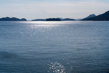 calm sea with islands on a sunny day