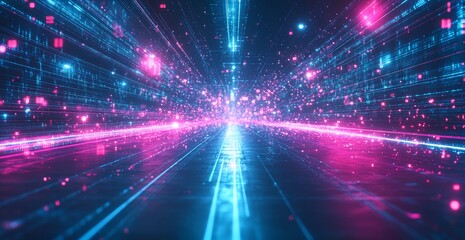 Naklejka premium Digital Highway: A Journey Through Cyberspace