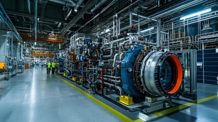 Energy generation monitoring in industrial facility power plant machinery overview high-tech environment technical insight