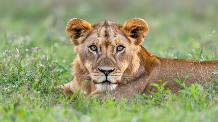 Majestic Lion Cub in African Savanna: A Stunning Wildlife Portrait