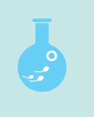 Obraz premium Sperm and egg in vitro as in vitro fertilization concept, isolated vector stock illustration with IVF and fertility care