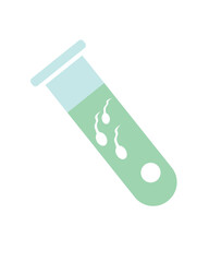 Sperm and egg in vitro as in vitro fertilization concept, monochrome isolated vector stock illustration as IVF logo