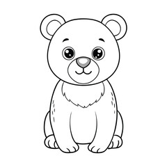 Naklejka premium cute bear vector for kids coloring pages 