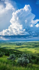 Storm clouds gathering over a flat landscape nature scene open air environment dramatic viewpoint atmospheric concept