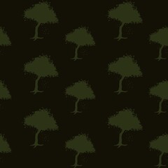 Seamless tree pattern design for textile and wrapping paper