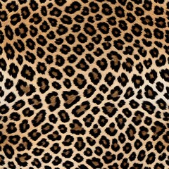 Fototapeta premium Leopard tiger skin seamless pattern texture print on white background