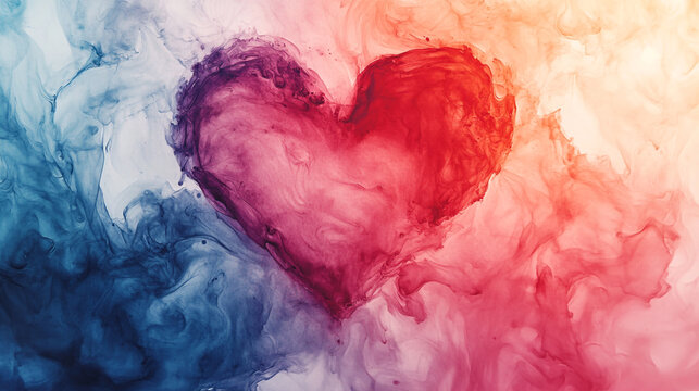 Creative abstract heart design with vibrant colors for Valentine's Day celebration