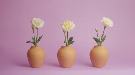 Arrange Minimalist Clay Vase Indoor Display Home Decor Soft Color Palette Front View Serenity