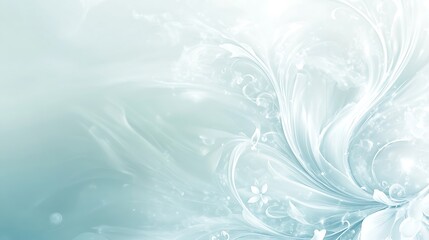 Abstract Light Blue Floral Design Swirling Background