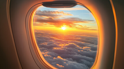 Fototapeta premium Outside the plane, wallpaper, the colorful view of the sky outside the plane
