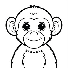 Fototapeta premium simple chimpanzee outline 