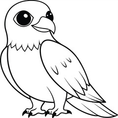 Obraz premium cute hawk simple icon