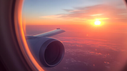 Outside the plane, wallpaper, the colorful view of the sky outside the plane