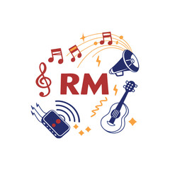 A design with a music concept the words ,vector art illustration.