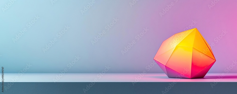 Poster Vivid gradient concept. A vibrant geometric shape showcasing modern design and color interplay on a minimalist background.