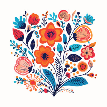 Adobe Illustrator Artwork Colorful flower india or asian type