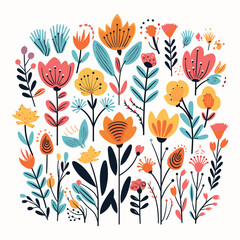 Adobe Illustrator Artwork Colorful flower india or asian type