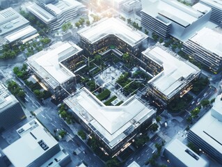 Innovative virtual event planning strategies urban business hub digital content showcase modern environment aerial view lifestyle focus