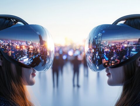 Virtual event planning experience urban skyline digital content futuristic environment close perspective innovative lifestyle