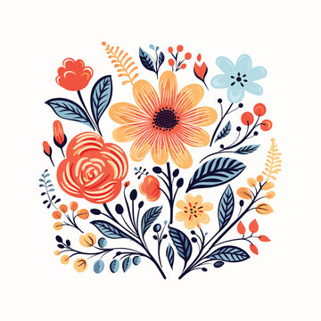 Adobe Illustrator Artwork Colorful flower india or asian type