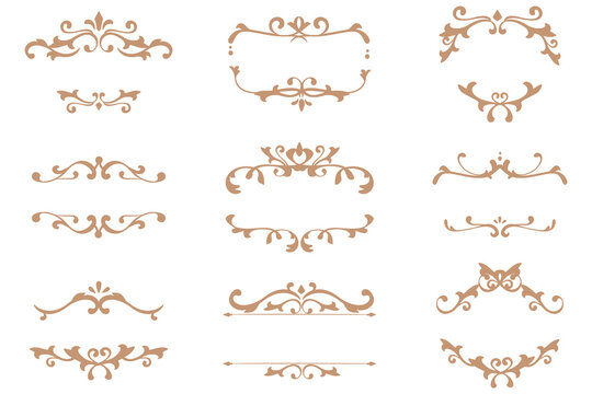 Naklejki English ornaments frame sticker png art deco set