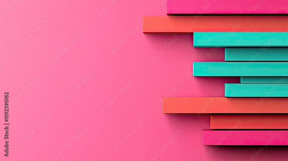 Poster vivid gradient concept. vibrant geometric shapes in colorful layers, creating a modern abstract desi