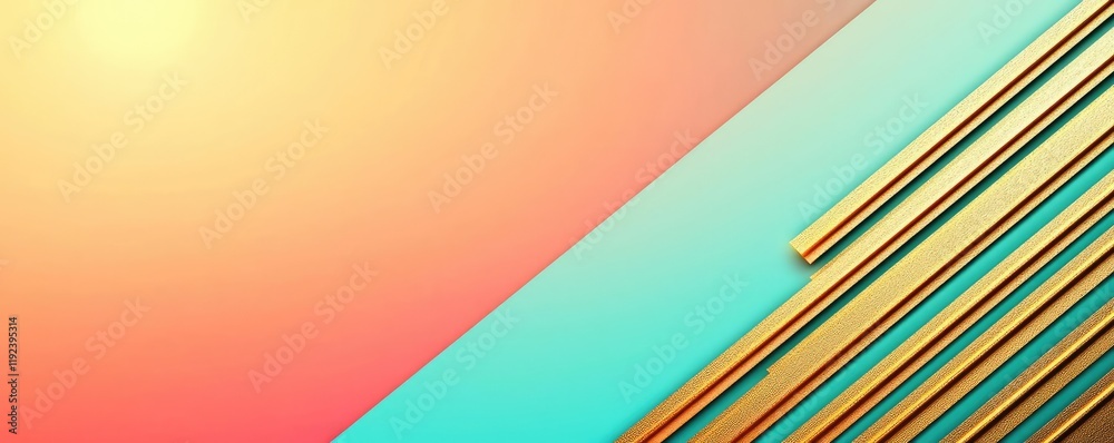 Aufkleber Symmetry gradient concept. Vibrant geometric patterns blending soft colors and dynamic lines for creative projects.