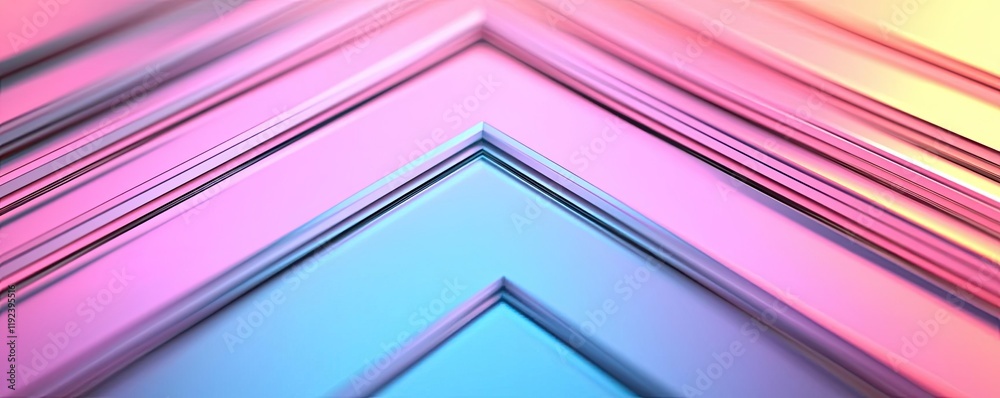 Poster Minimal symmetry idea. Abstract colorful geometric design with vibrant hues and layered perspectives.