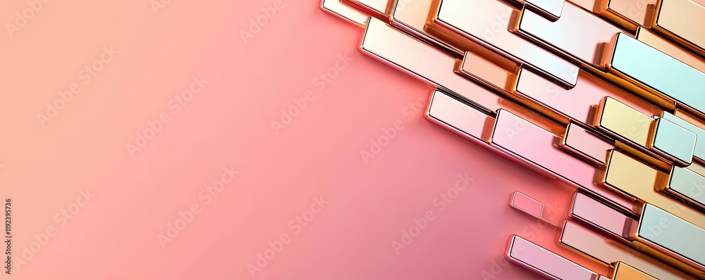Aufkleber Symmetry gradient concept. Abstract 3D shapes with a gradient background, perfect for modern design projects.