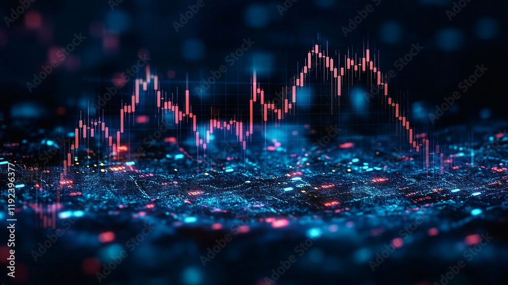 Poster abstract data flow: a mesmerizing visualization of data points forming dynamic charts and graphs acr