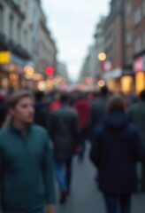 Blurred crowd of unrecognizable at the street - Abstract background