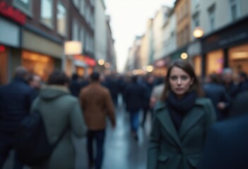 Blurred crowd of unrecognizable at the street - Abstract background