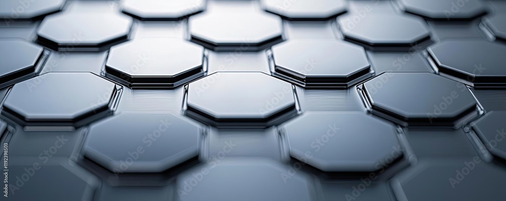 Poster Minimal symmetry idea. Close-up view of hexagonal patterns on a modern surface, showcasing design and texture.