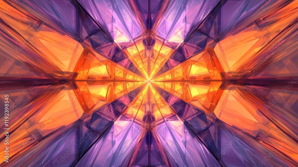 Poster Minimal symmetry idea. A vibrant abstract design featuring dynamic colors and intricate patterns.